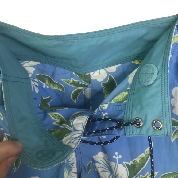 Patagonia Women Board Short Swim trunks Blue White Green Floral Drawstring 5 / S - Picture 10 of 13